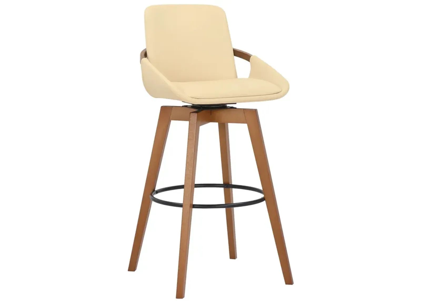 Swivel Bar Height Bar Chair - Cream / Black