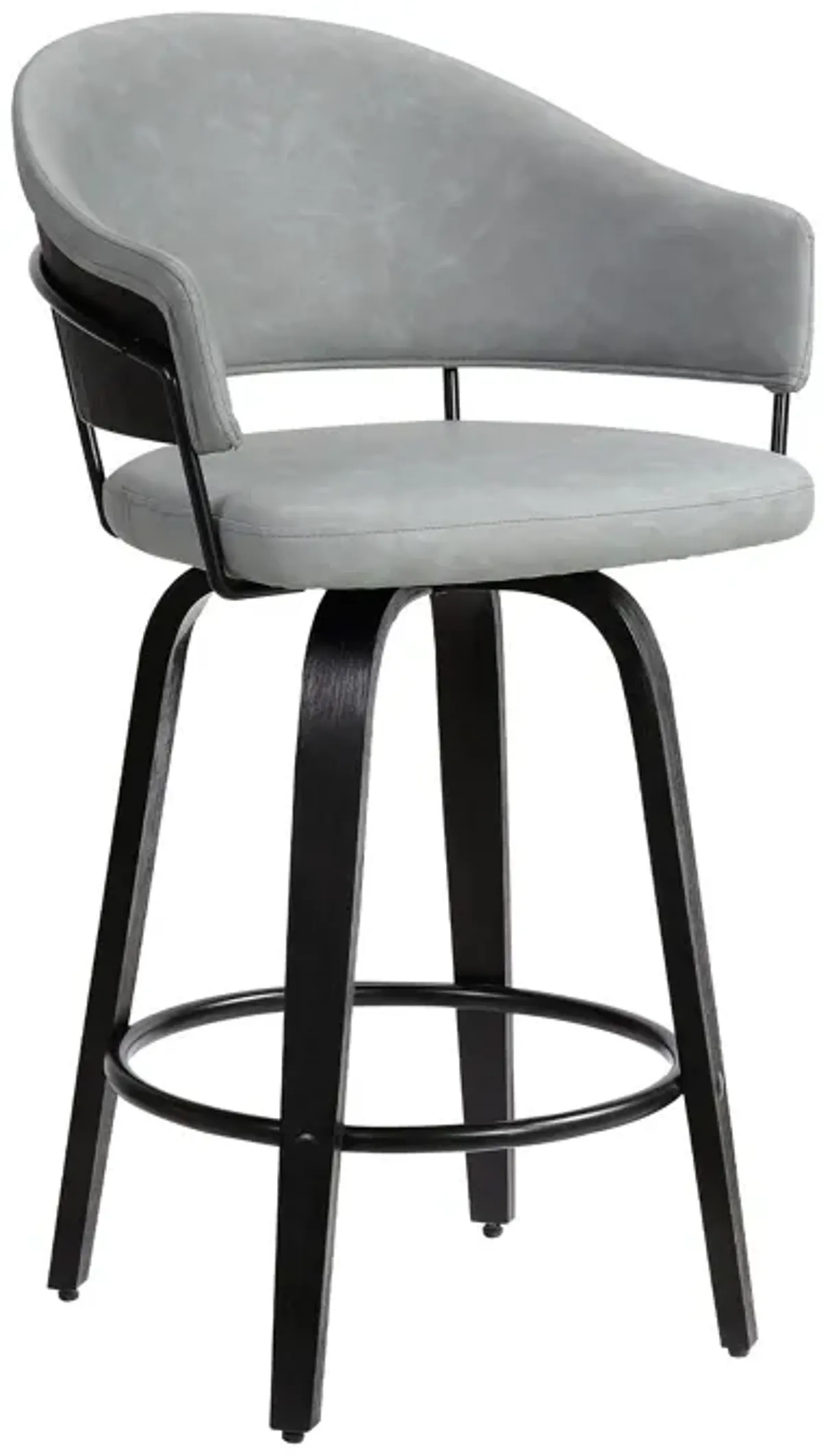 Swivel Low Back, Counter Height Bar Chair - Gray