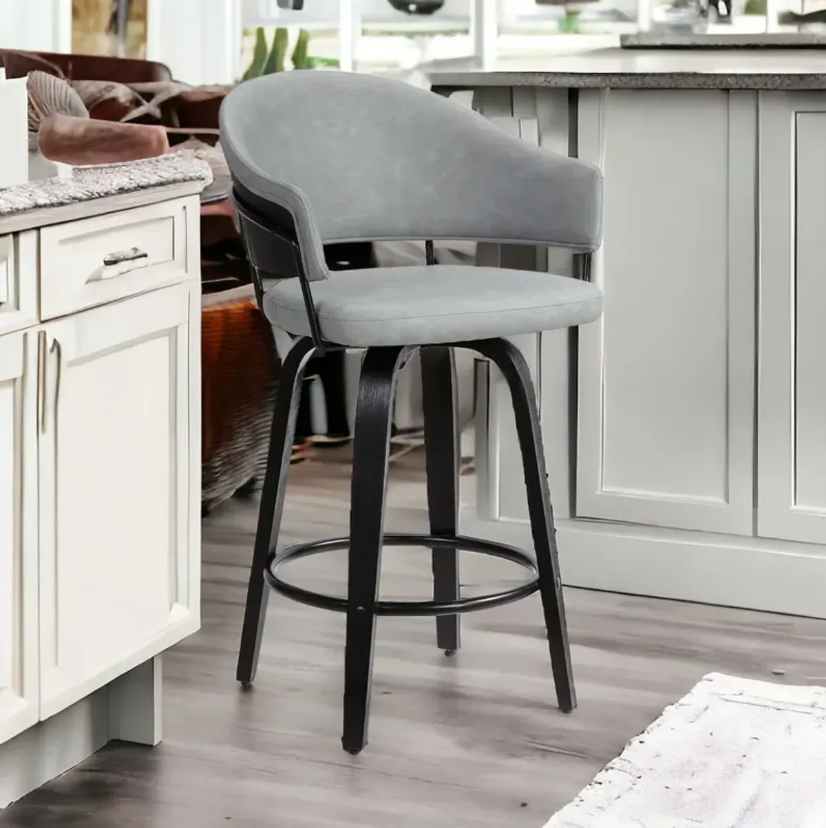 Swivel Low Back, Counter Height Bar Chair - Gray