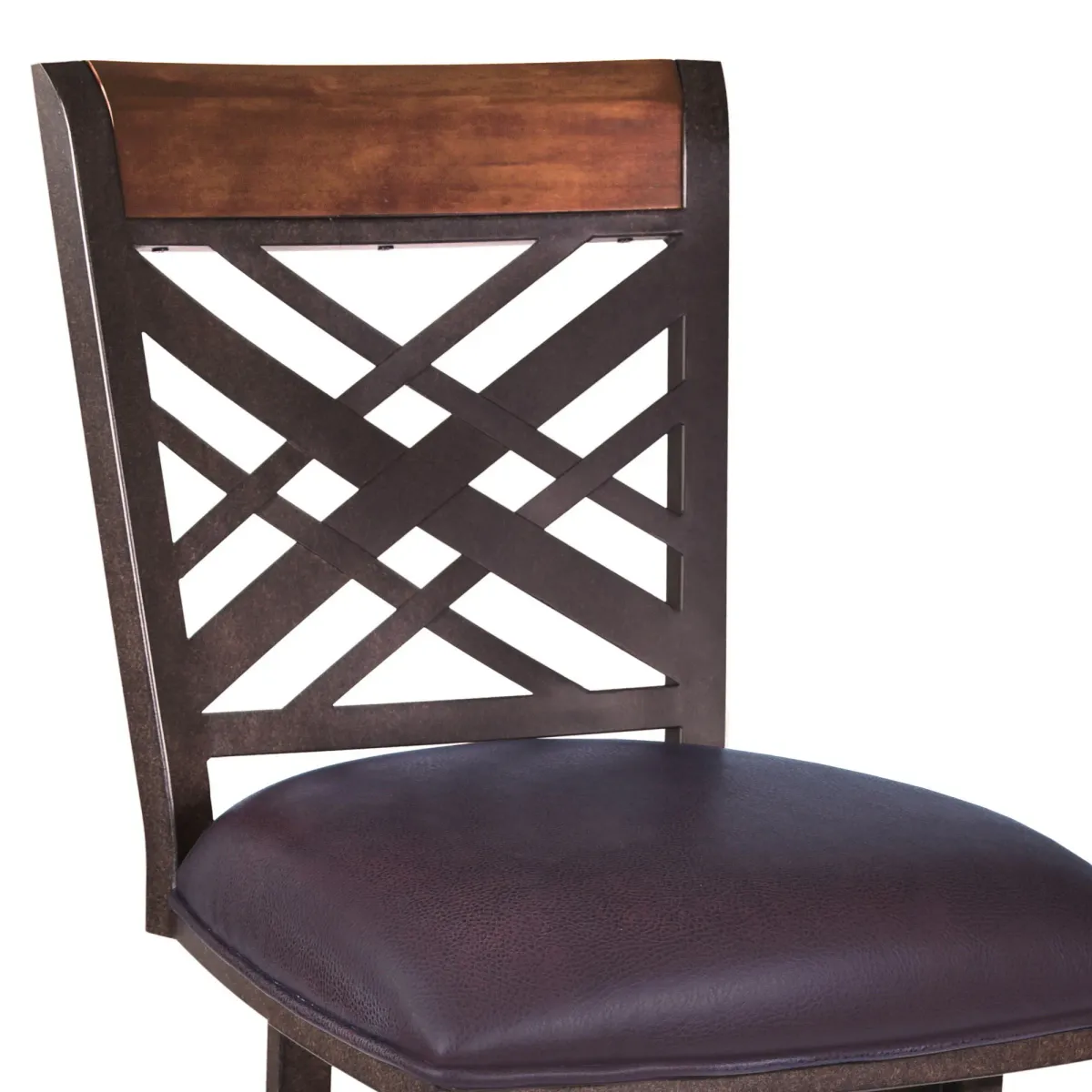 Faux Leather Bar Height Bar Chair - Brown