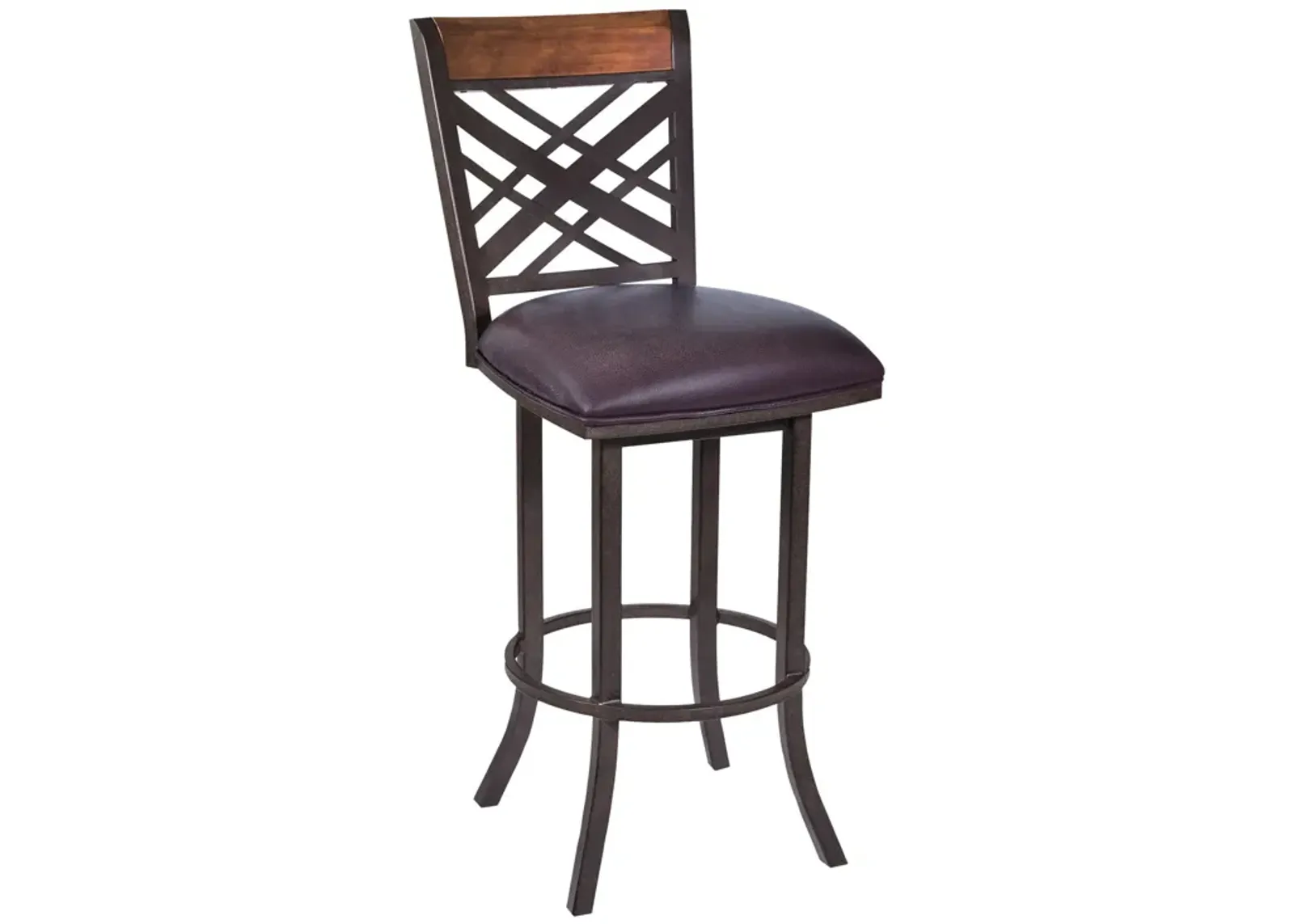 Faux Leather Bar Height Bar Chair - Brown