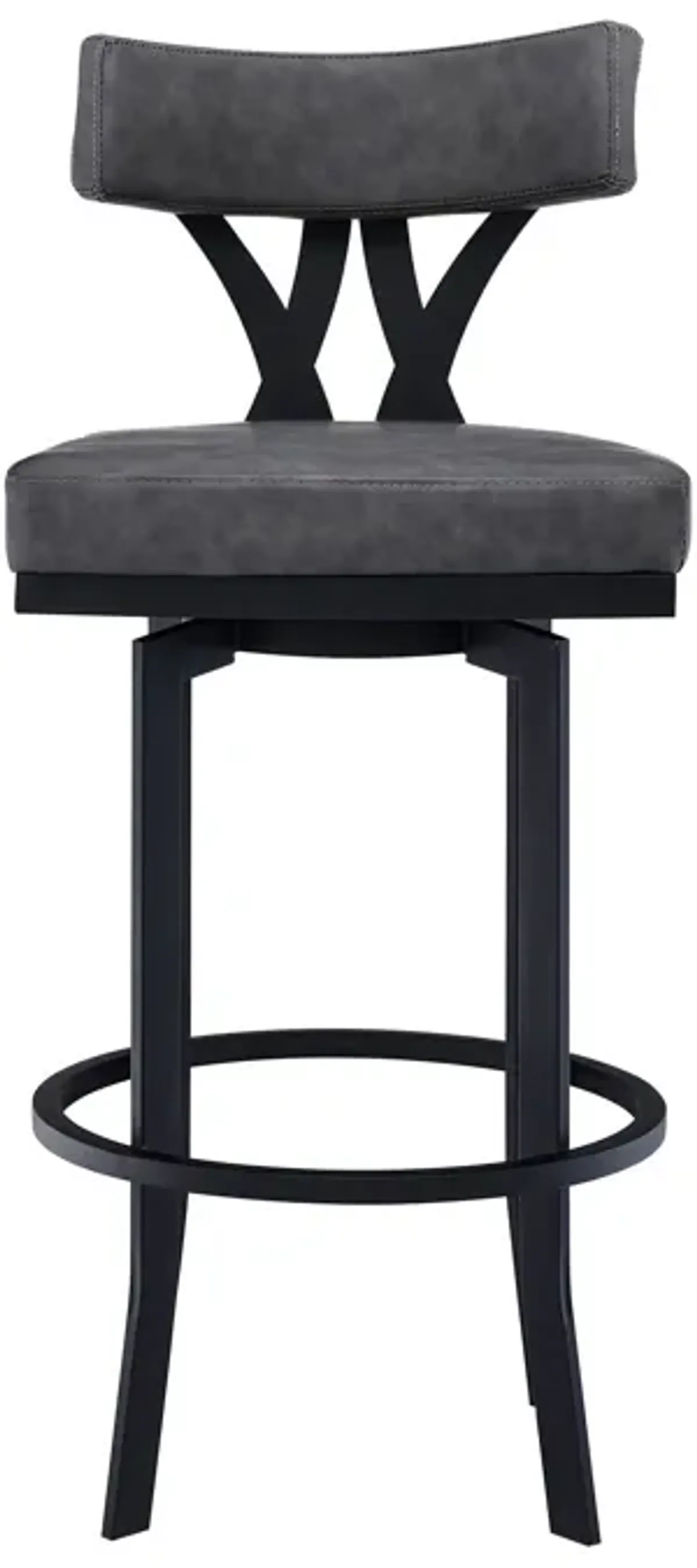 38" Low Back Counter Height Bar Chair - Gray / Black