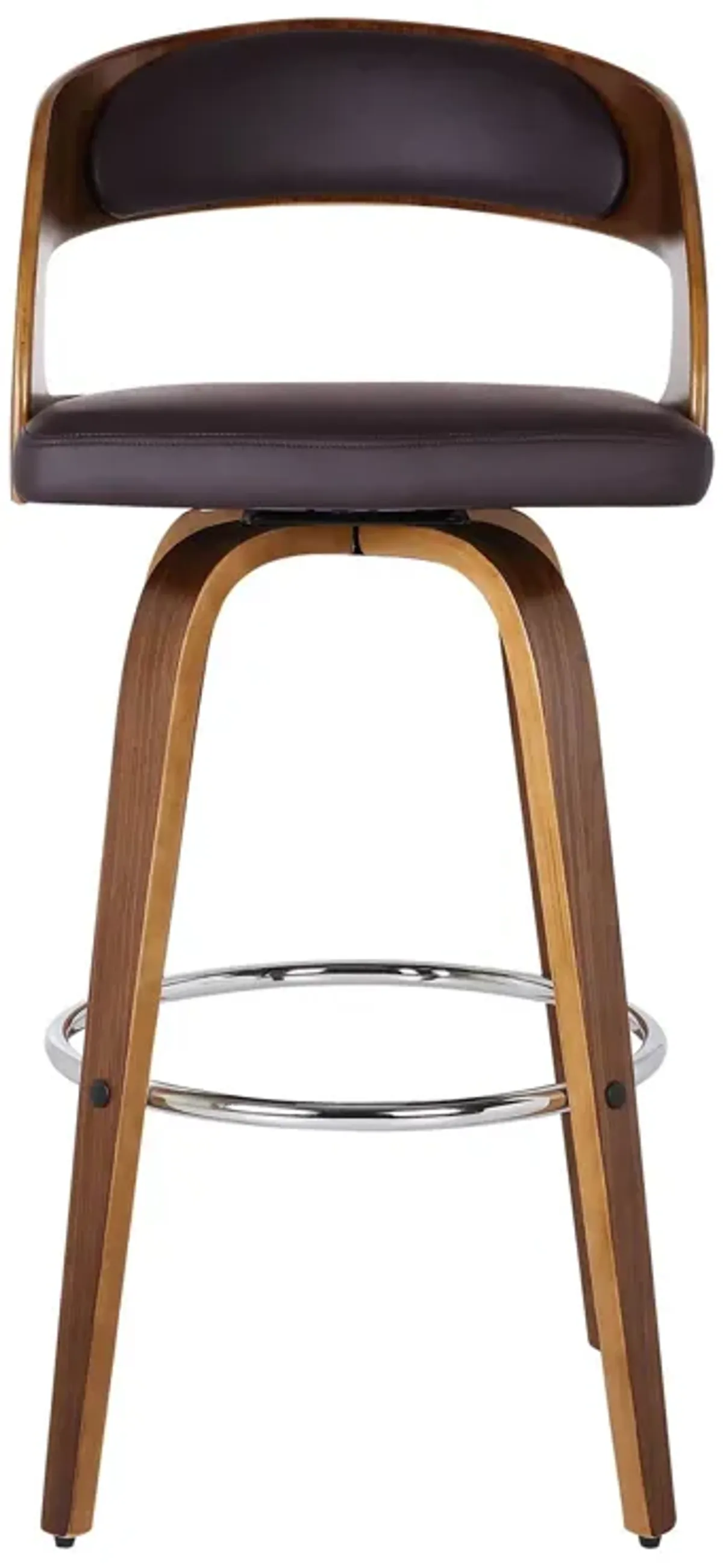 Solid Wood Swivel Low Back Bar Height Bar Chair - Brown