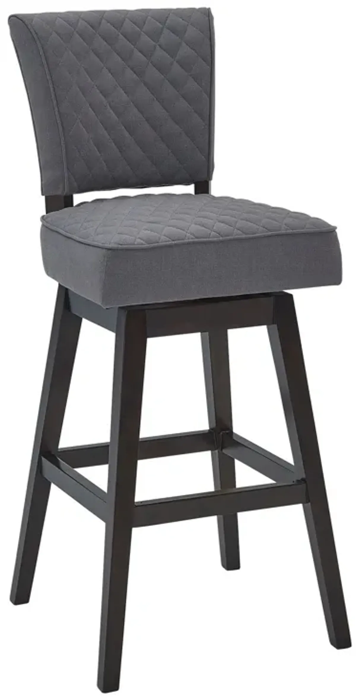 Solid Wood Swivel Counter Height Bar Chair - Gray / Espresso