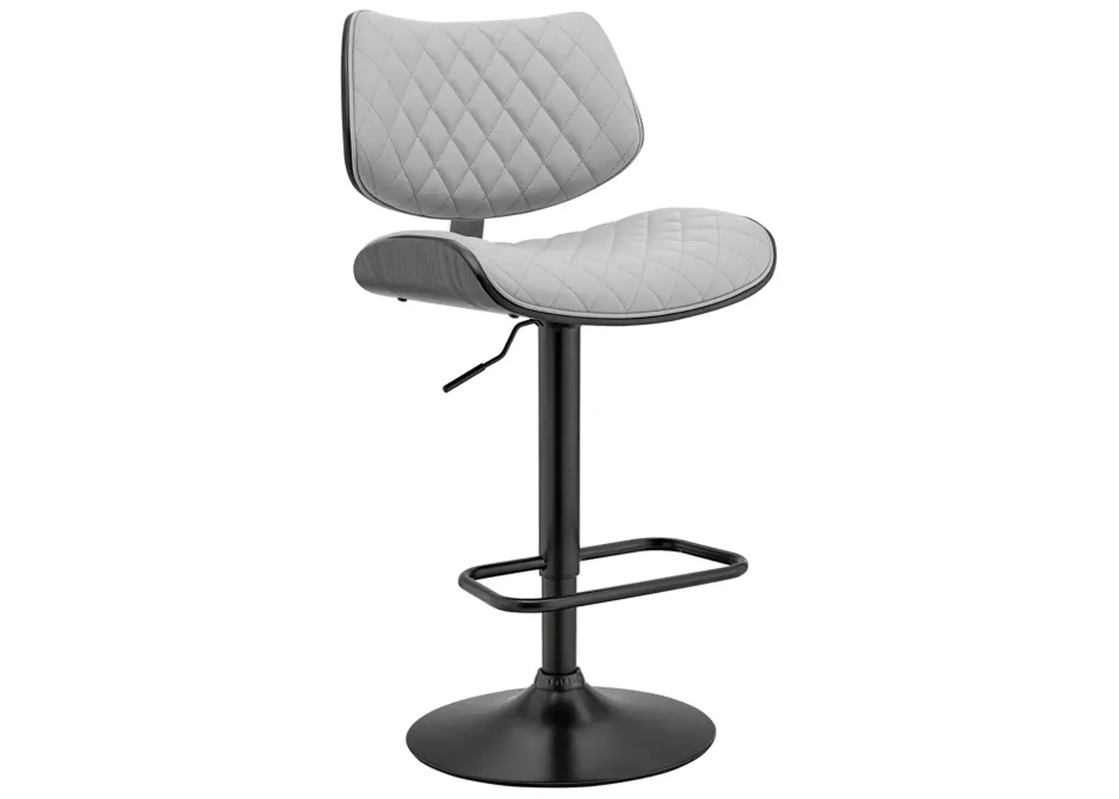 45" Faux Leather Swivel Low Back Adjustable Height Bar Chair - Gray / Black