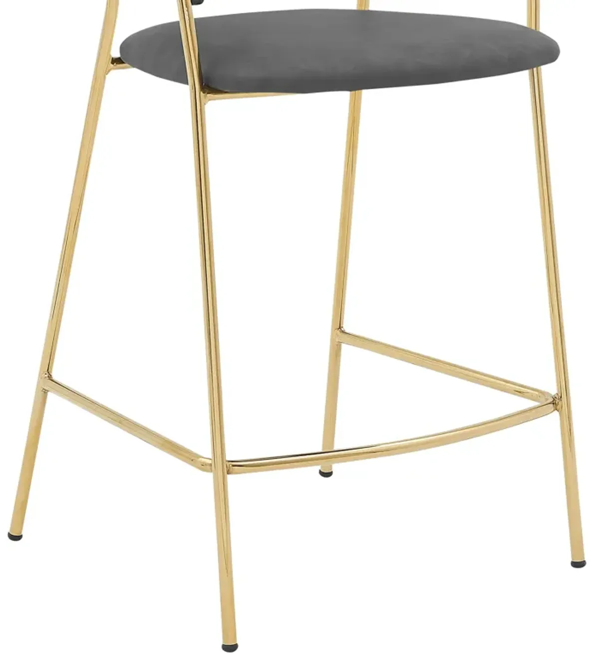 Low Back Counter Height Bar Chair - Gray / Gold