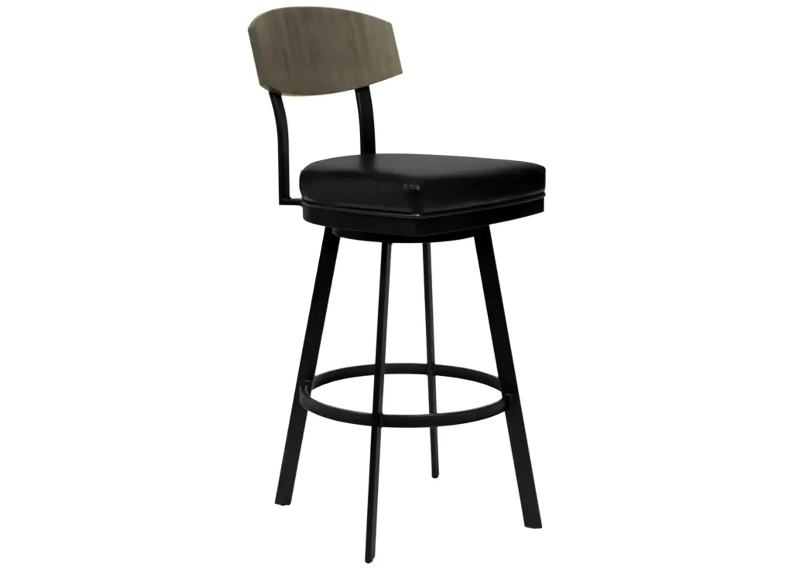 36" Iron Counter Height Bar Chair - Black