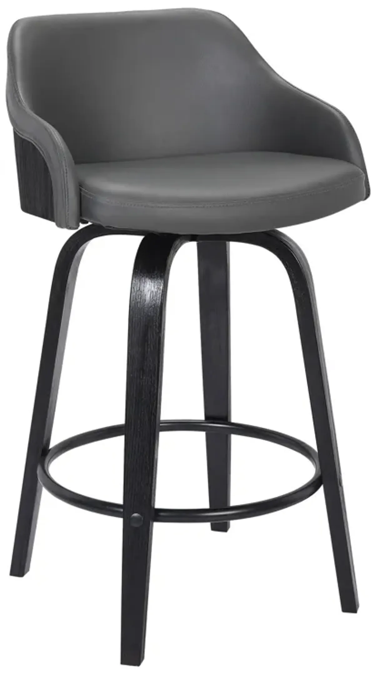 39" Swivel Low Back, Bar Height Bar Chair - Gray