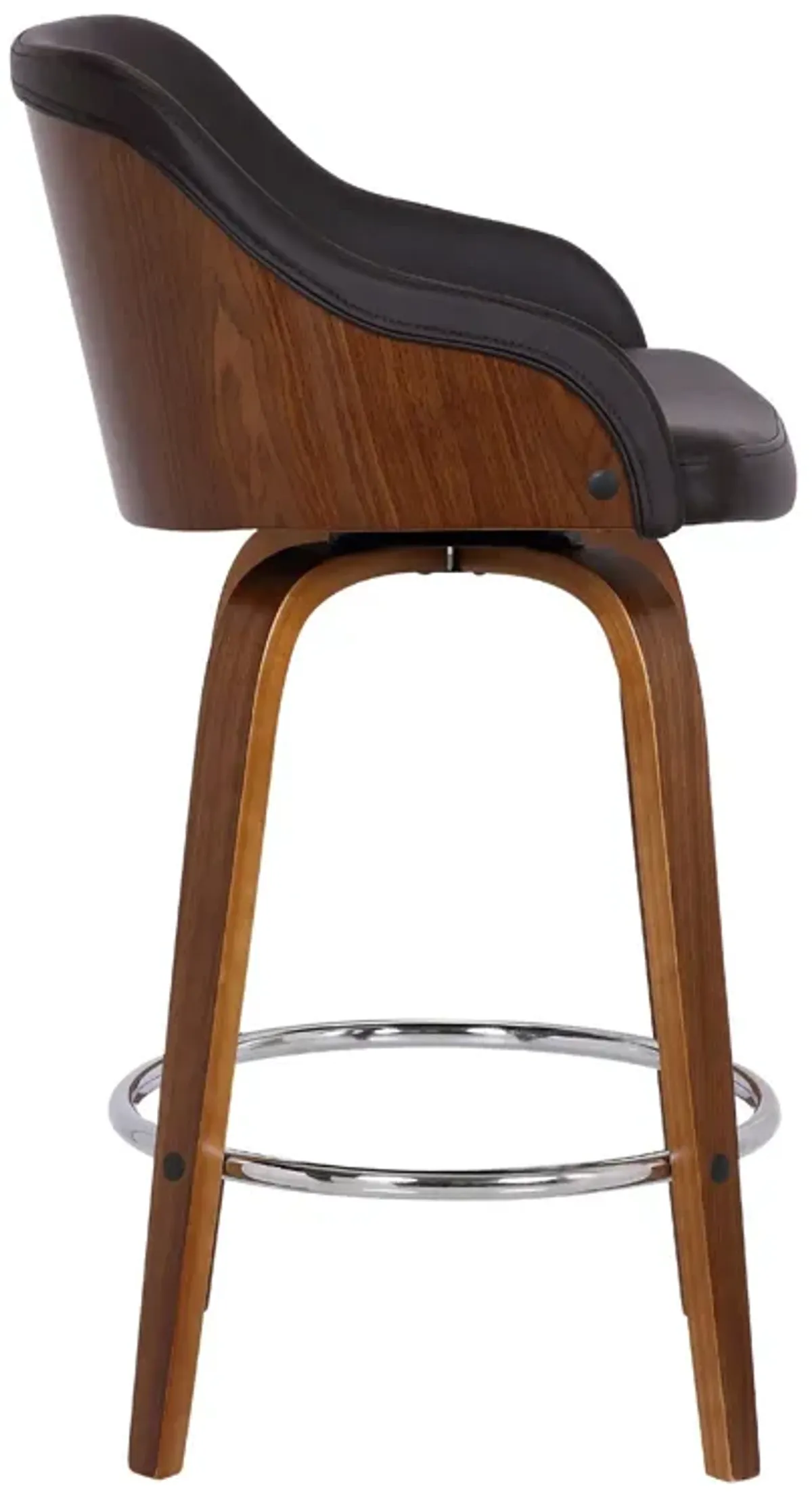 Swivel Low Back Counter Height Bar Chair - Brown