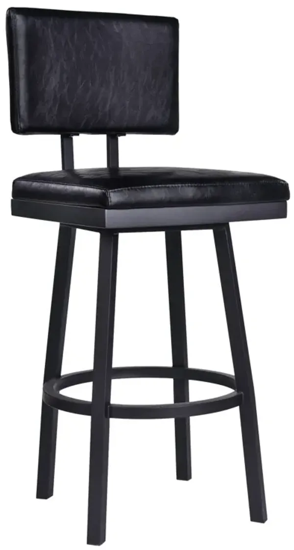 Swivel Bar Height Bar Chair - Black