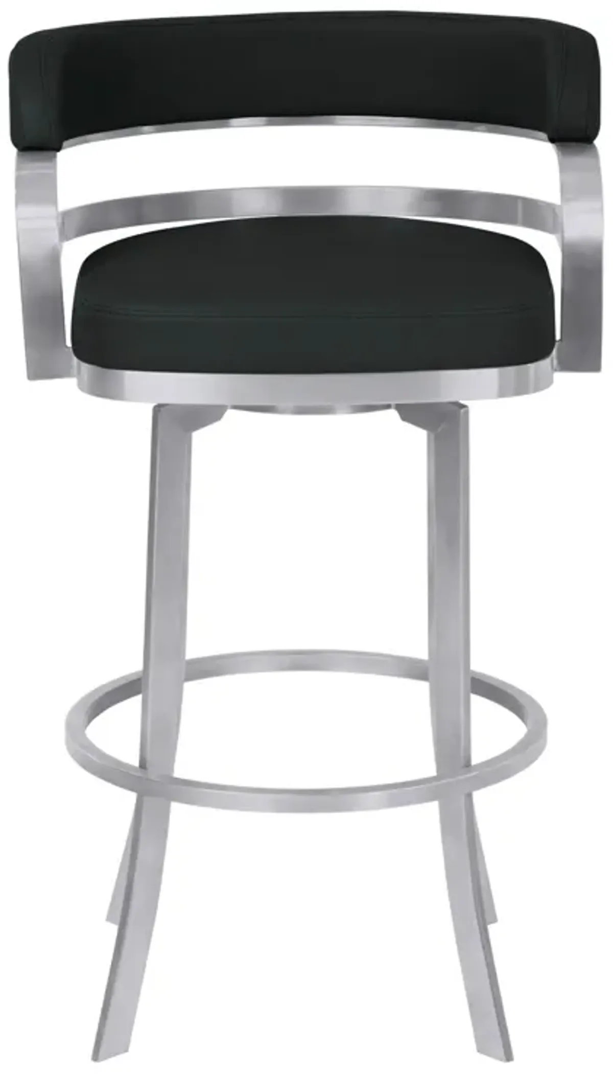 34" Swivel Low Back Counter Height Bar Chair - Black / Silver