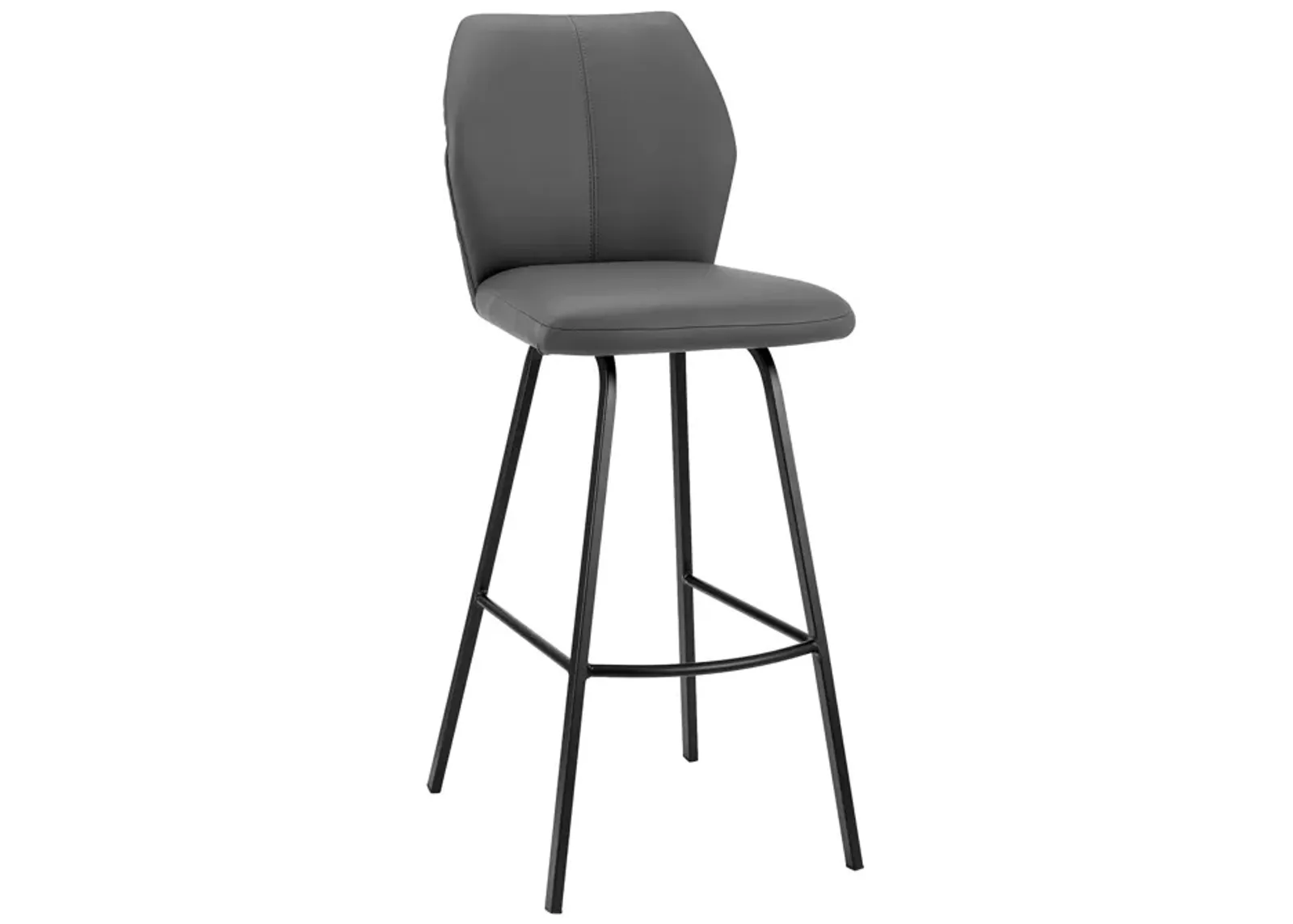 Faux Leather Counter Height Bar Chair - Gray / Black