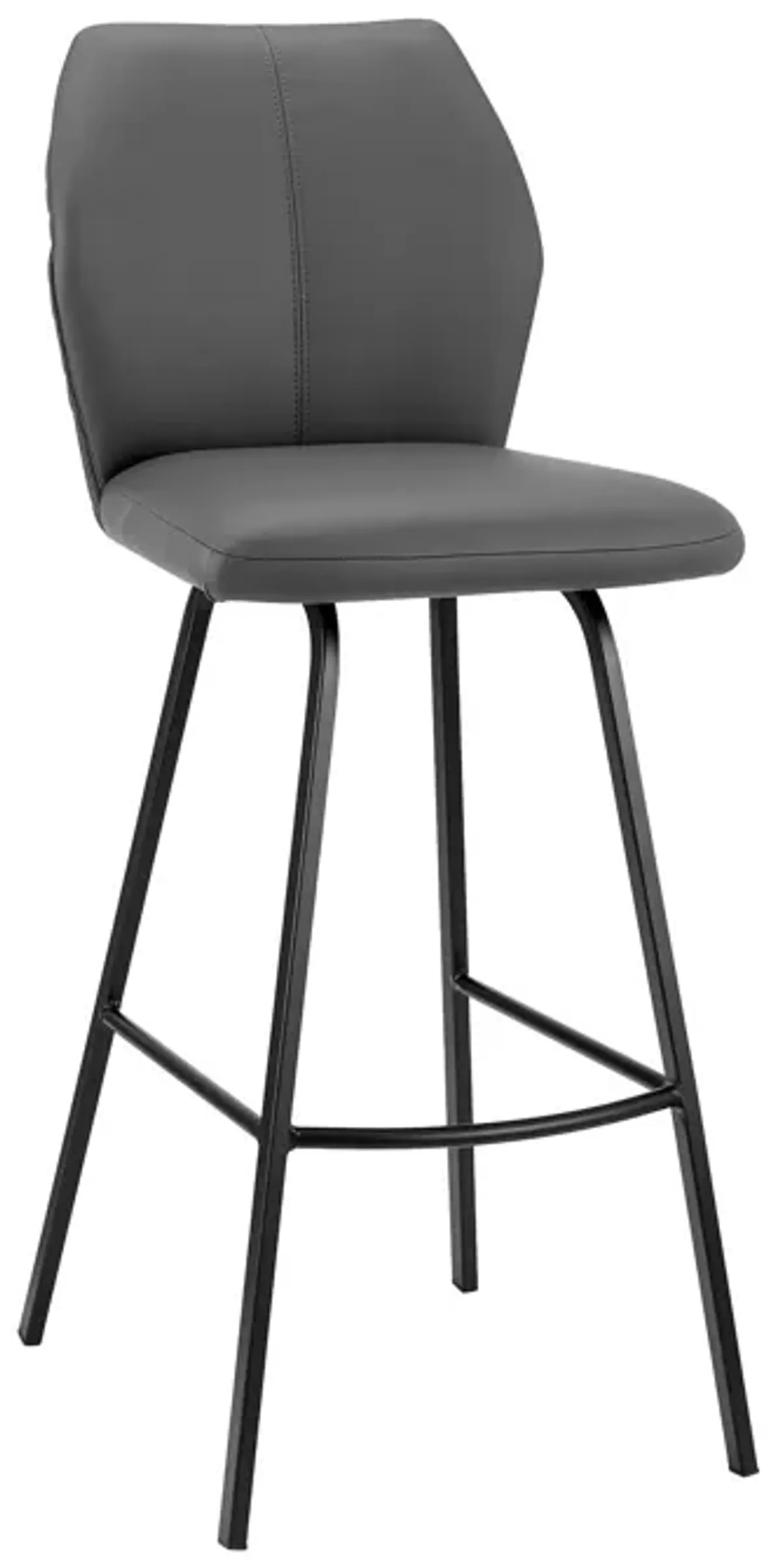 Faux Leather Counter Height Bar Chair - Gray / Black