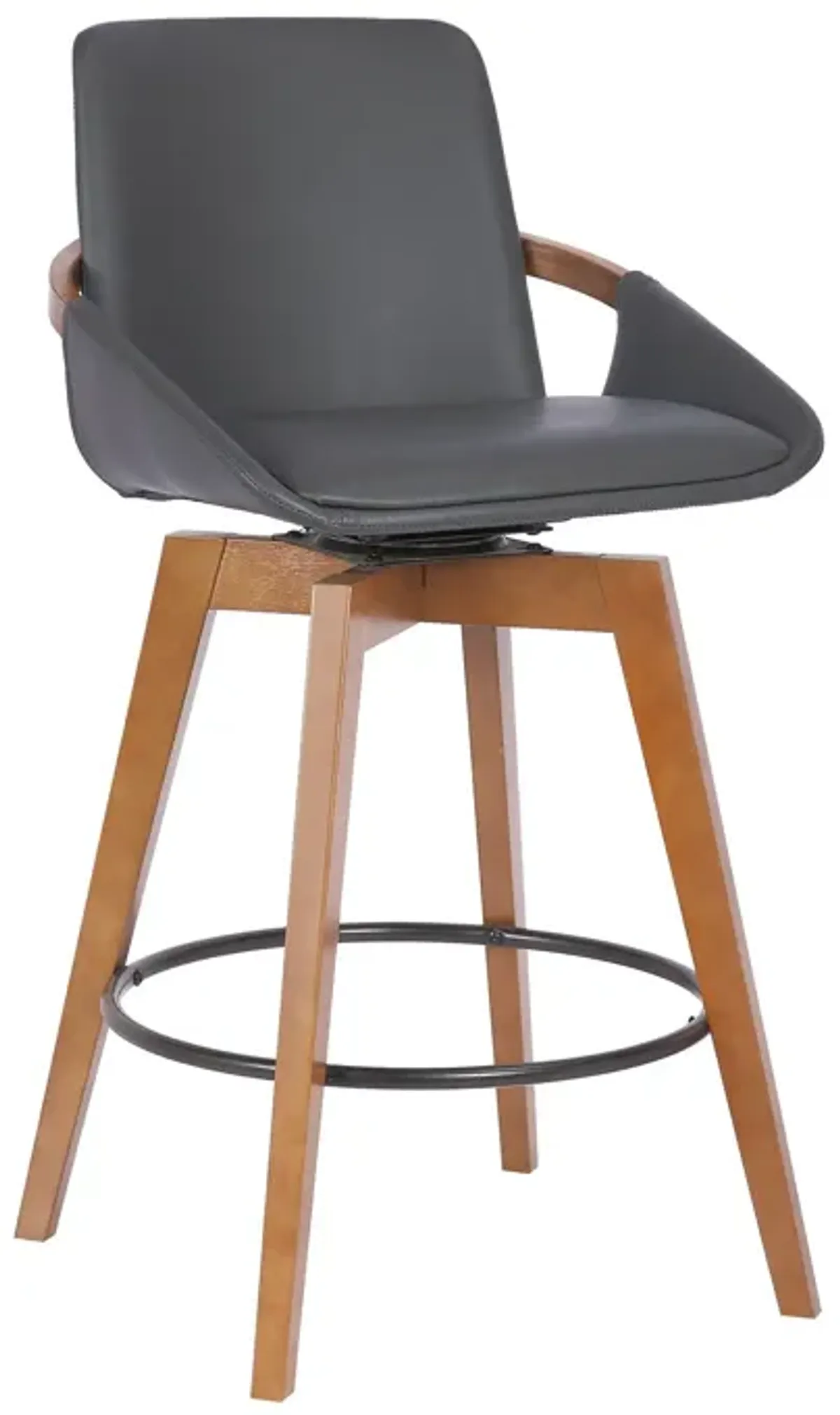 Swivel Counter Height Bar Chair - Gray / Brown