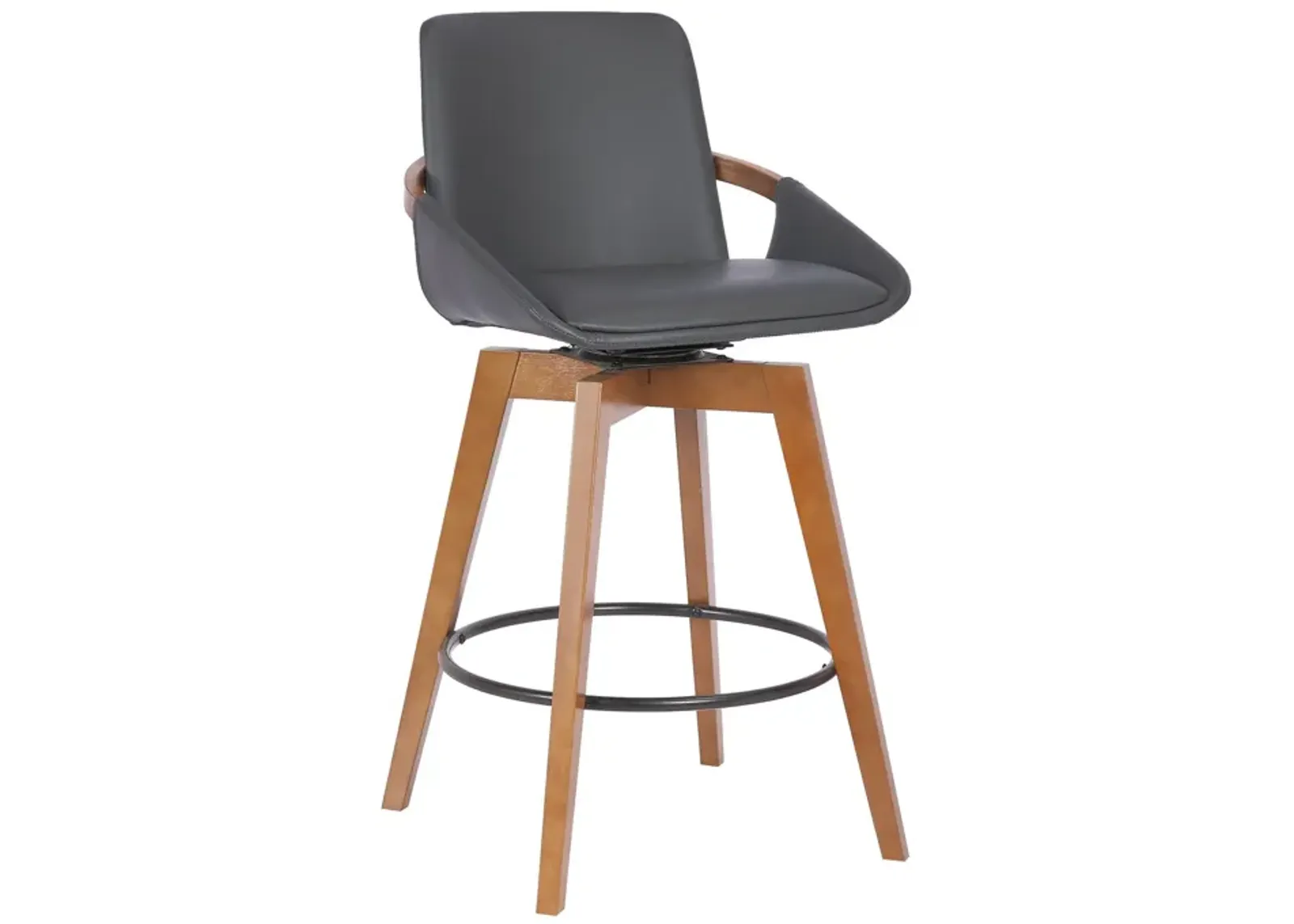 Swivel Counter Height Bar Chair - Gray / Brown