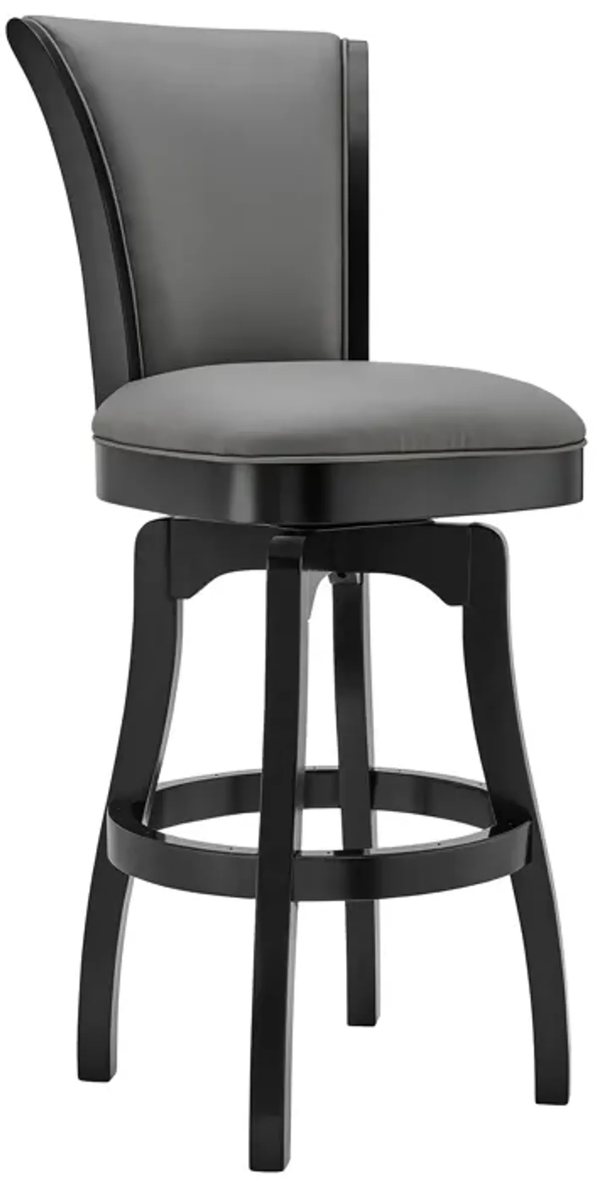 45" Faux Leather Swivel Bar / Height Bar Chair - Gray / Black