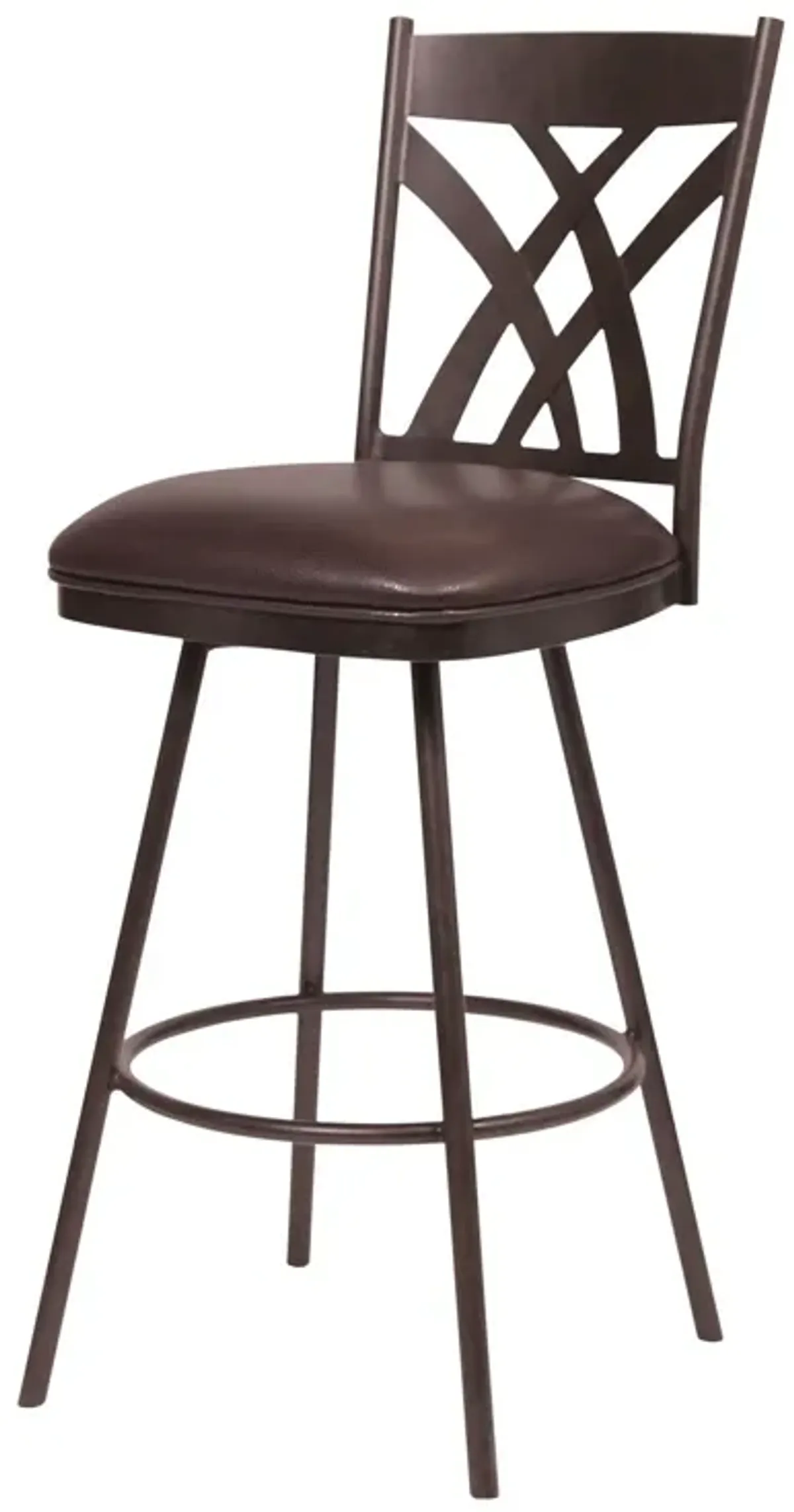 43" Iron Counter Height Bar Chair - Brown