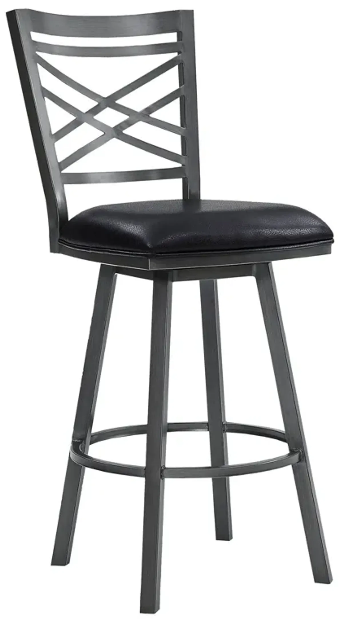 46" Iron Bar Height Bar Chair - Black