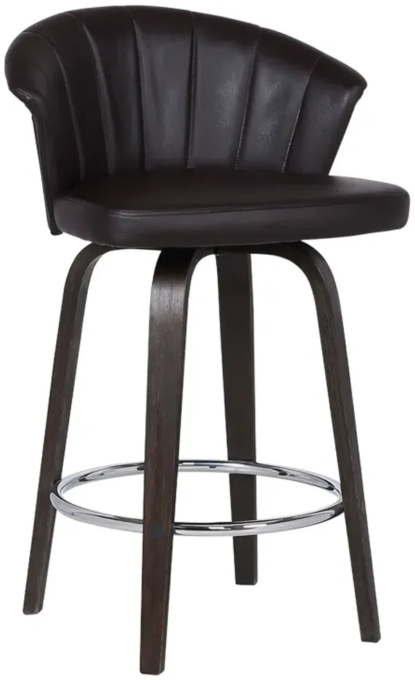 Swivel Low Back Counter Height Bar Chair - Dark Brown