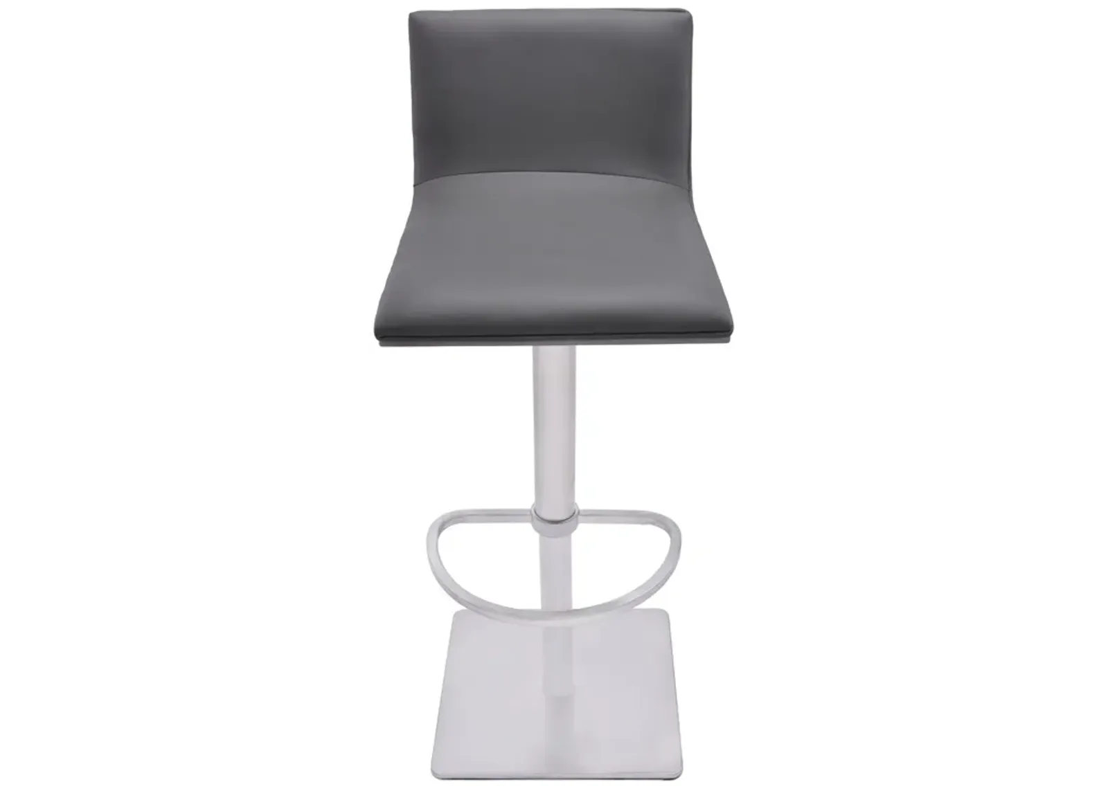 Swivel Backless Adjustable Height Bar Chair - Gray / Silver