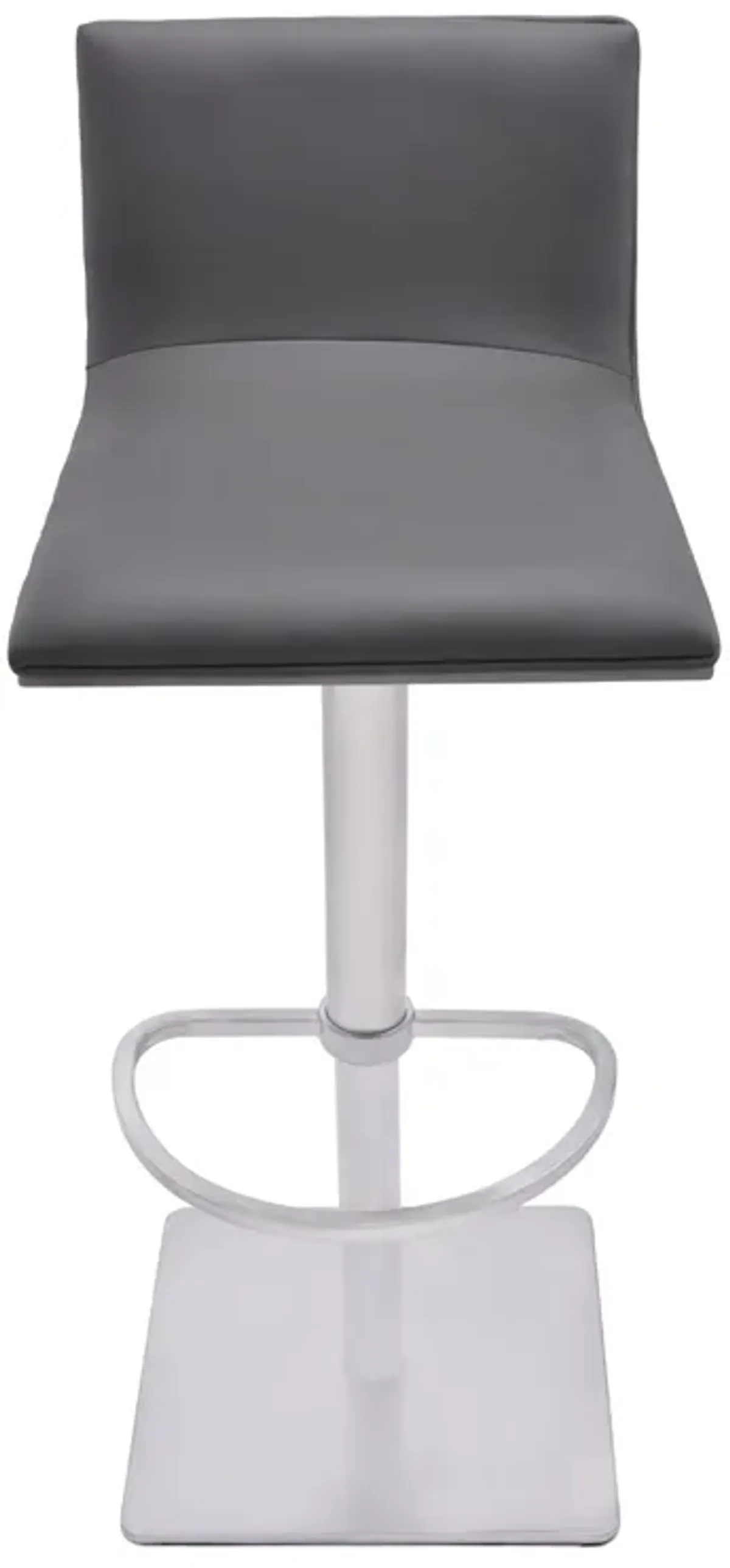 Swivel Backless Adjustable Height Bar Chair - Gray / Silver