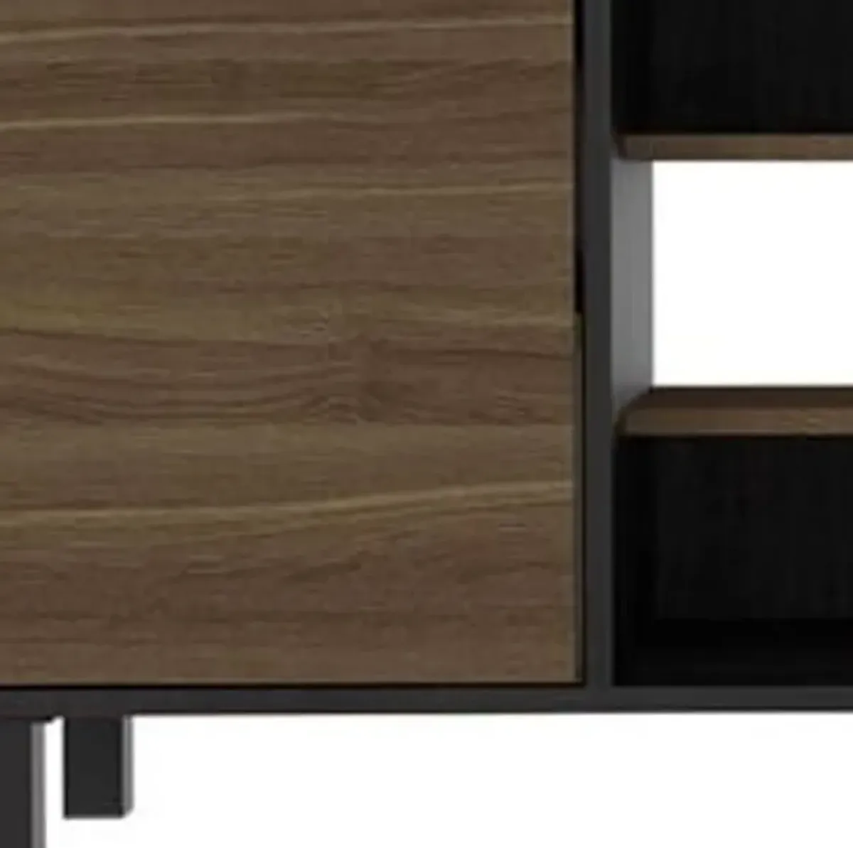 Particle Board Open Shelving TV Stand - Brown / Black