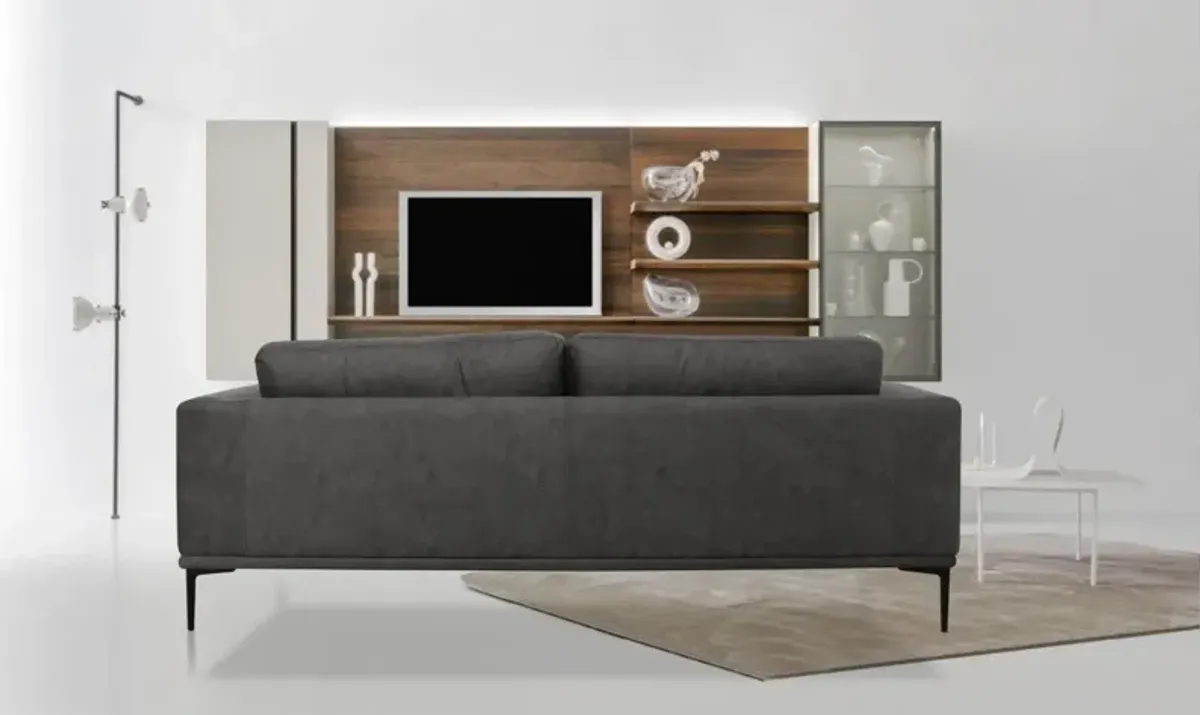 Modern Loveseat With Removable Cushions - Dark Gray