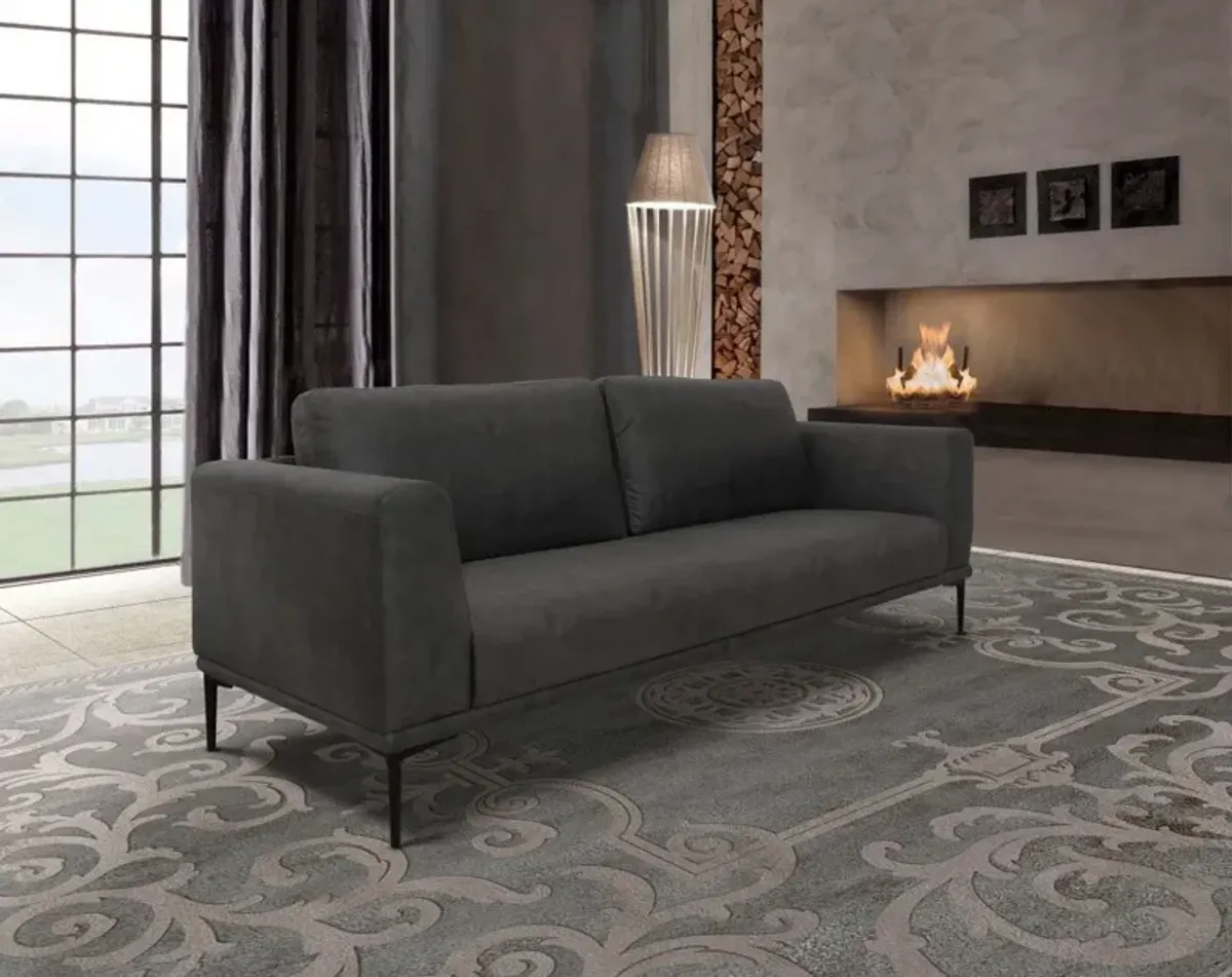 Modern Loveseat With Removable Cushions - Dark Gray