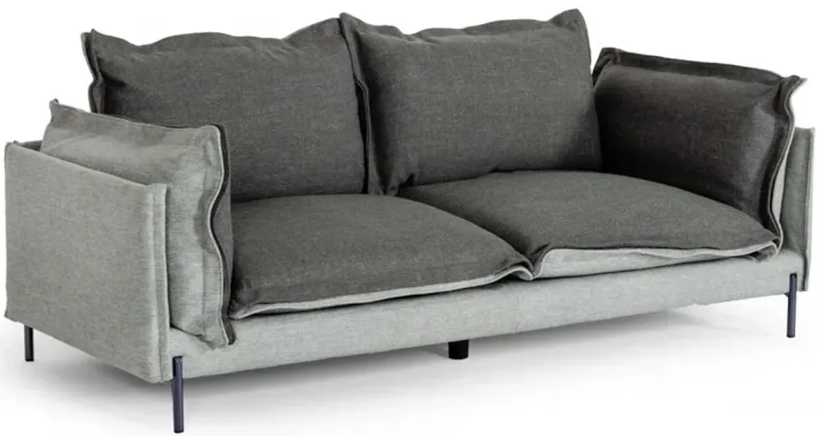 Modern Two Tone Sofa With Reversible Cushions - Gray