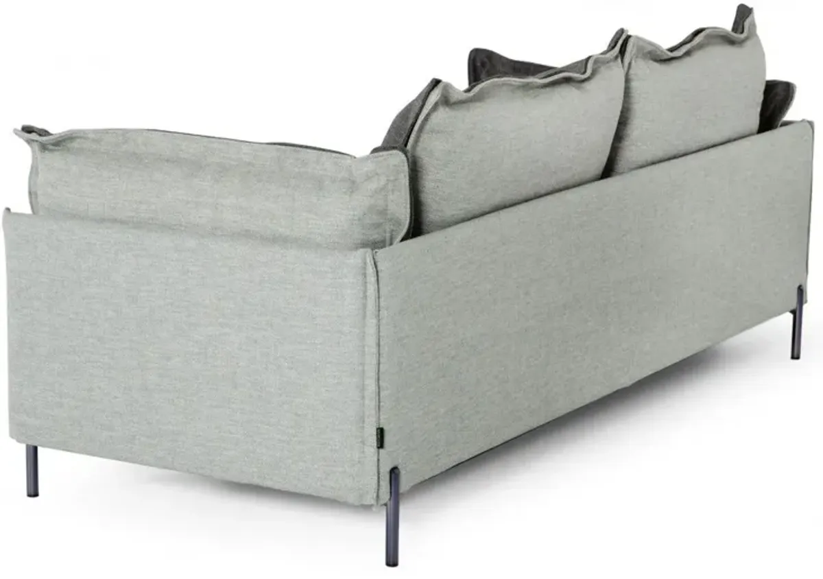 Modern Two Tone Sofa With Reversible Cushions - Gray