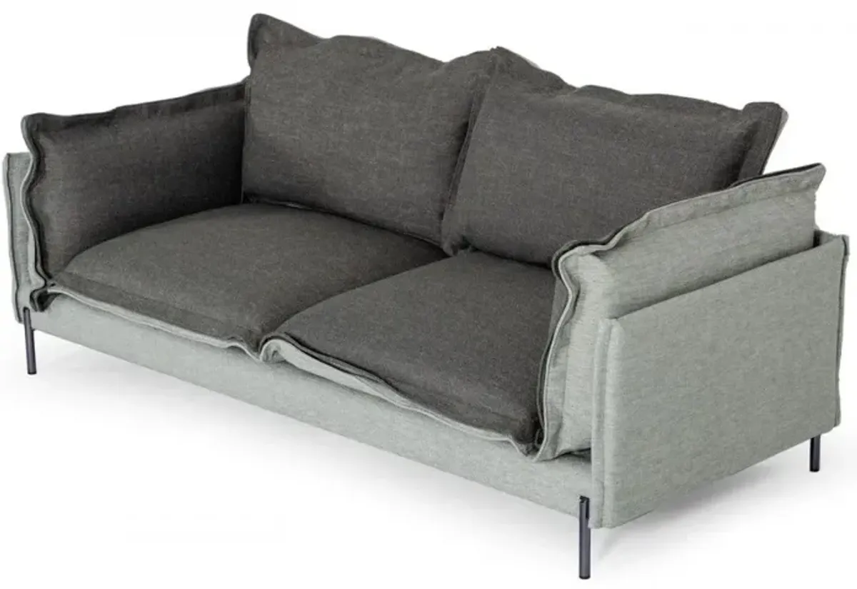 Modern Two Tone Sofa With Reversible Cushions - Gray