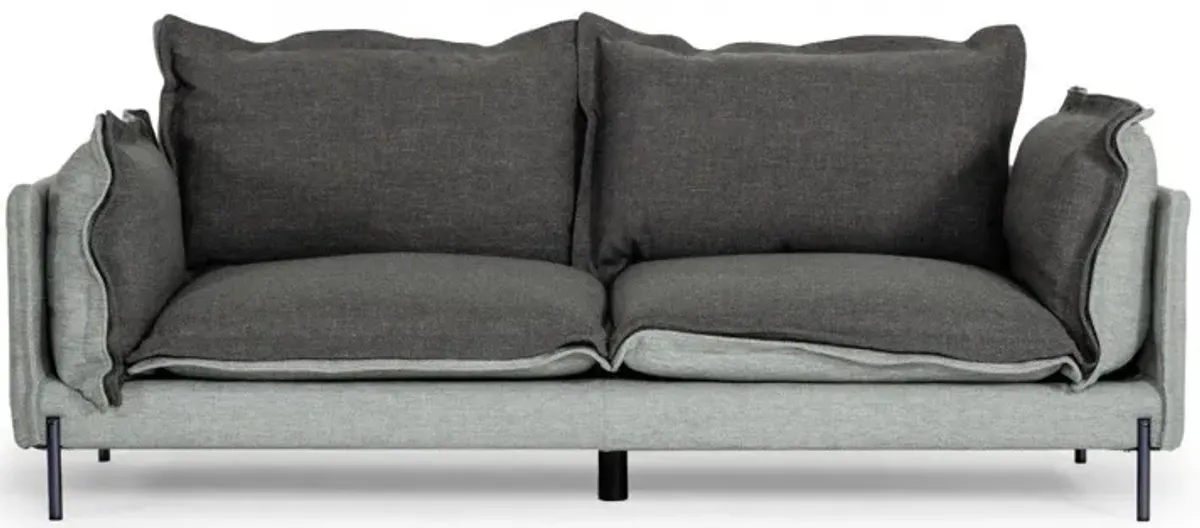 Modern Two Tone Sofa With Reversible Cushions - Gray