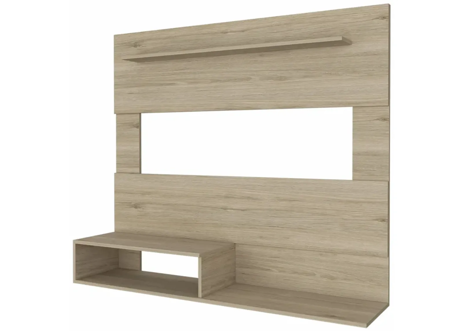 Manufactured Wood Open Shelving Entertainment Center - Light Pine