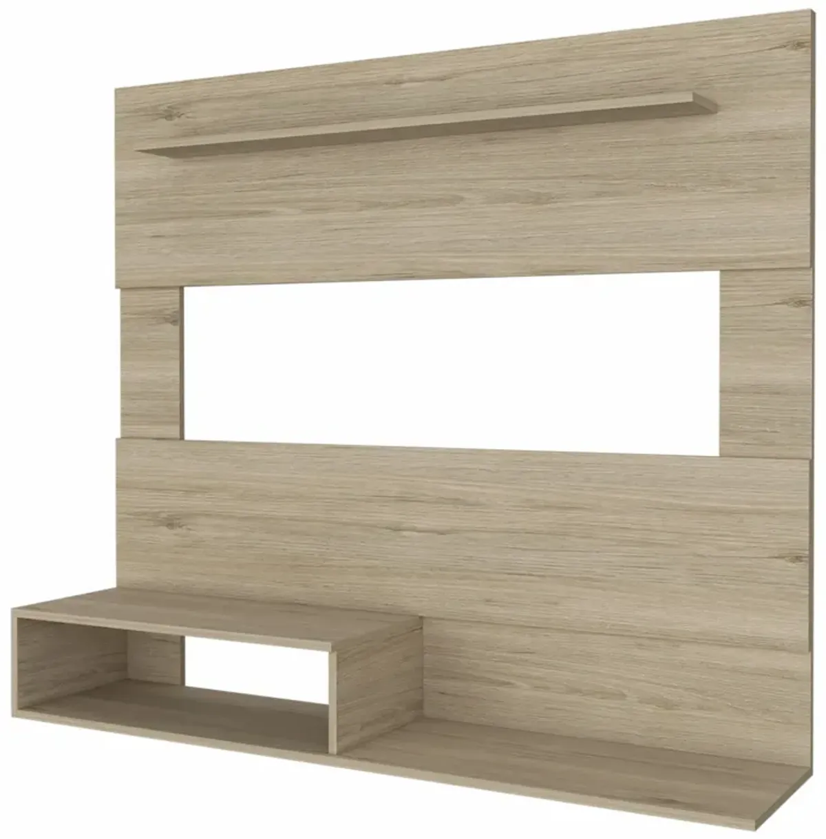 Manufactured Wood Open Shelving Entertainment Center - Light Pine