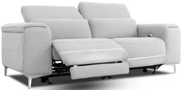 Power Reclining Love Seat - Gray / Silver