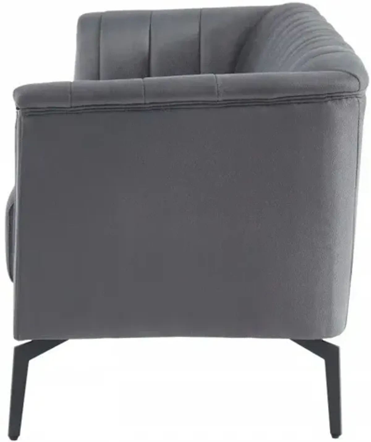 Sofa With Silver Legs - Dark Gray