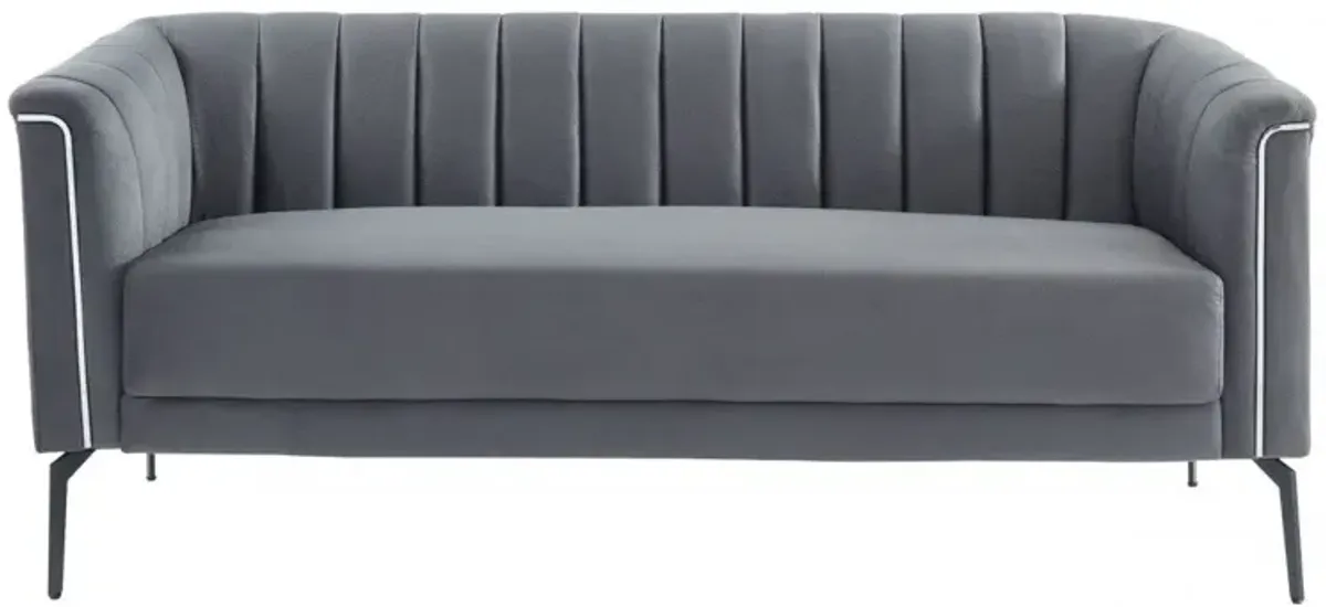 Sofa With Silver Legs - Dark Gray