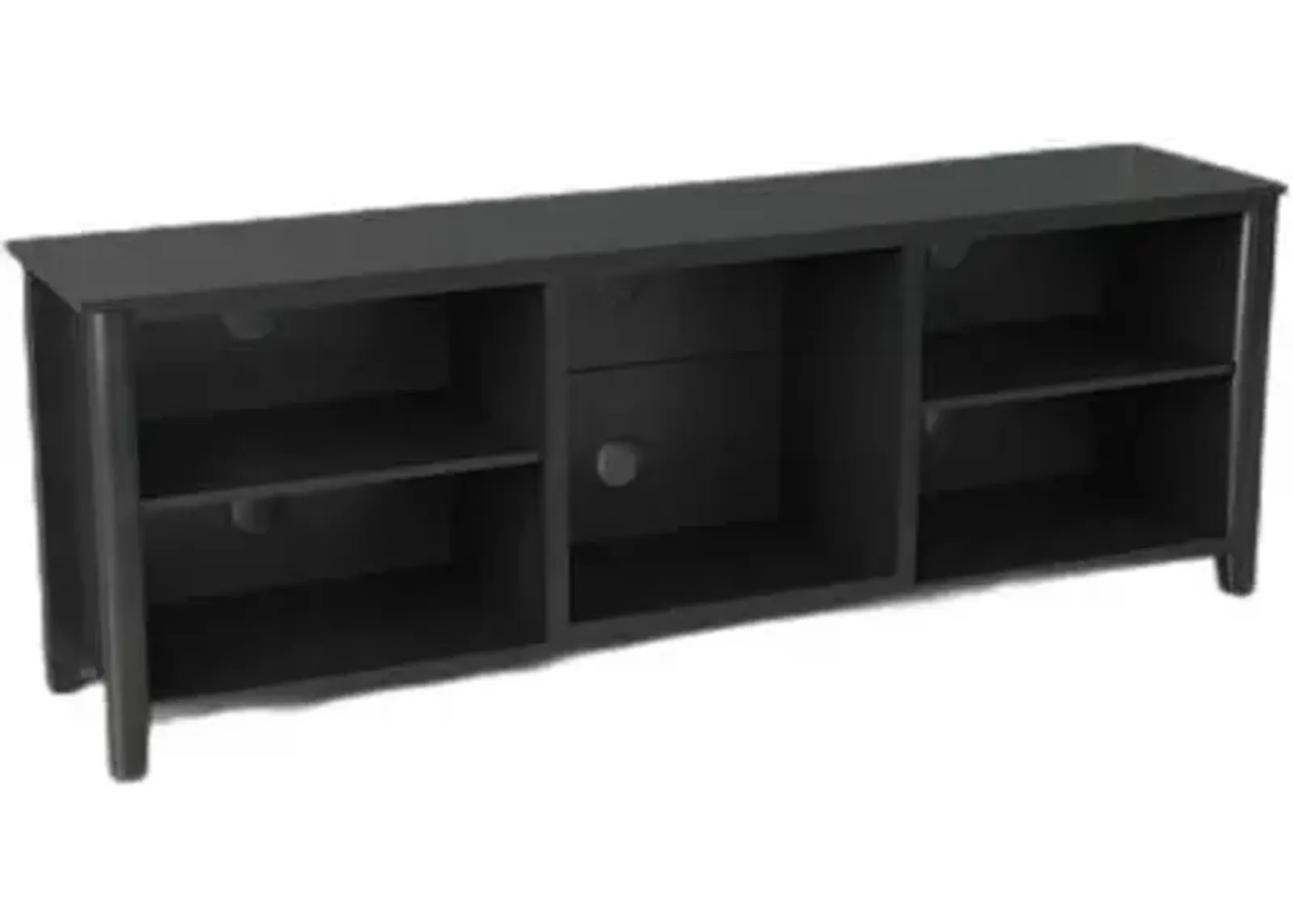 Open Shelving TV Stand With Bookcase - Black