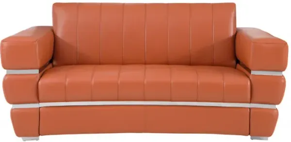 Italian Leather Loveseat - Camel