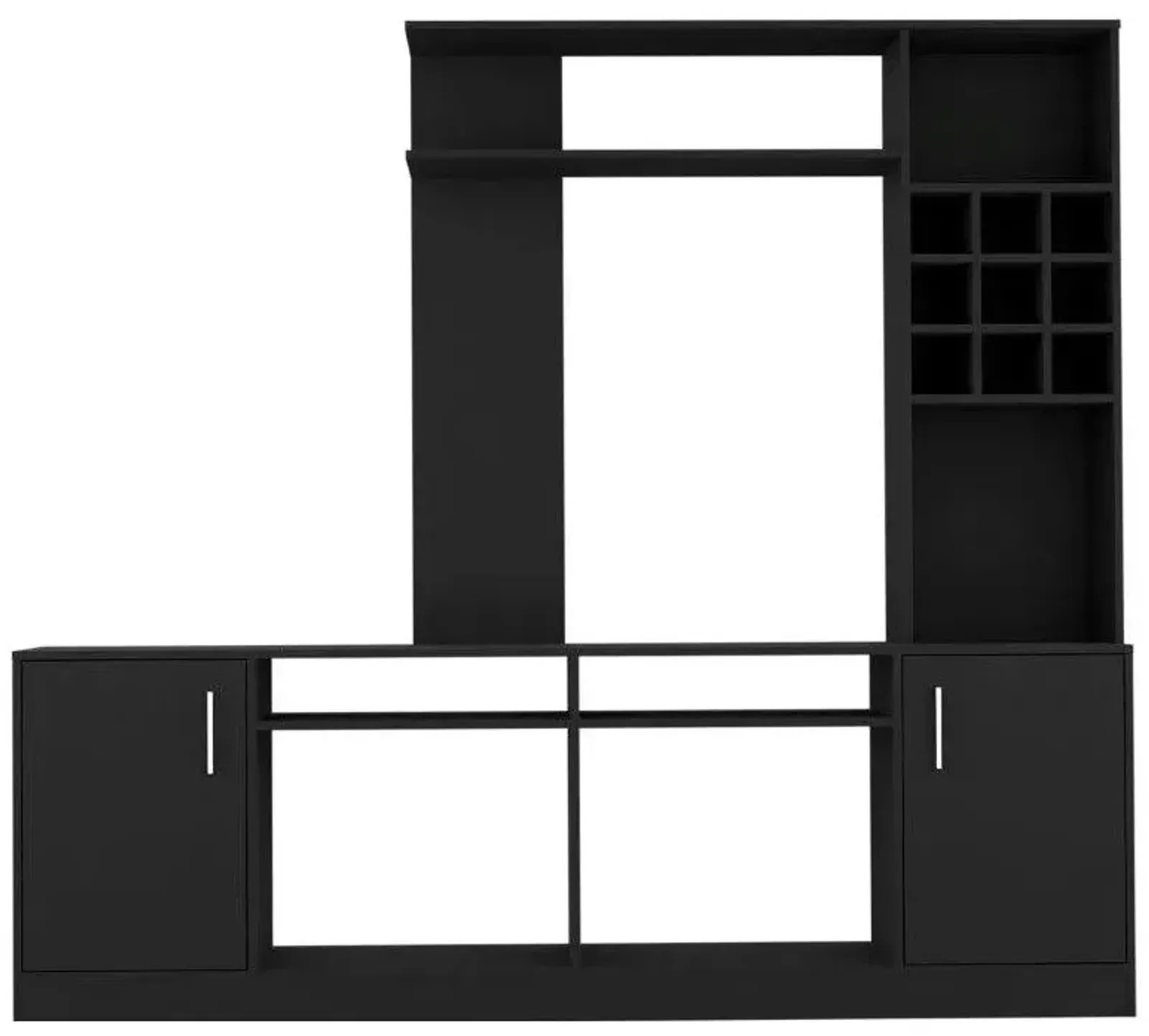 Particle Board Open Shelving Entertainment Center - Black