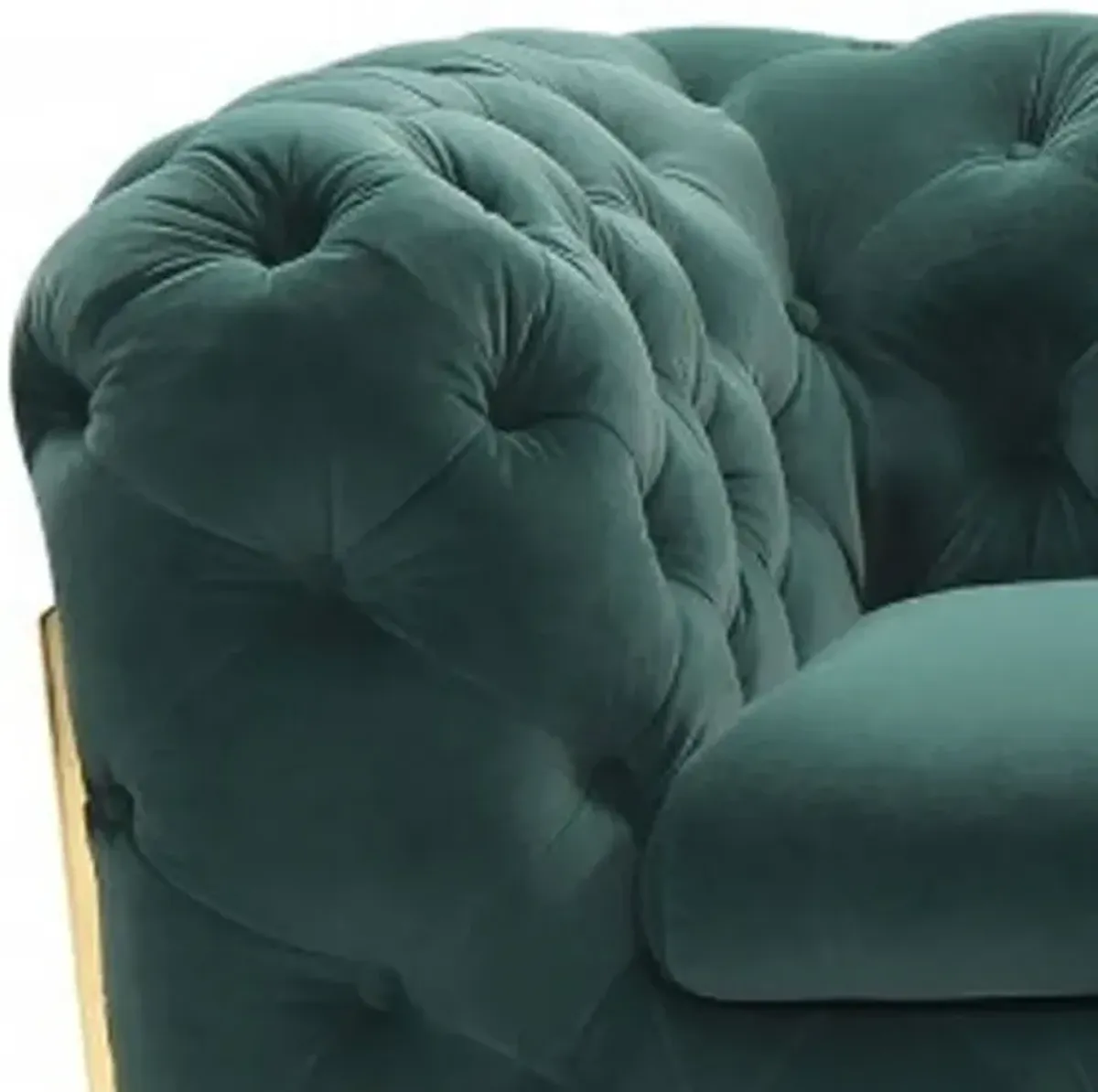 Velvet Loveseat - Emerald Green / Gold