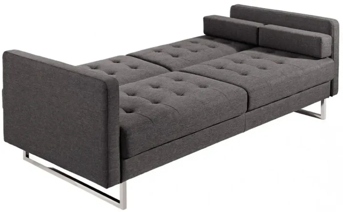 Sleeper Sofa With Silver Legs - Gray