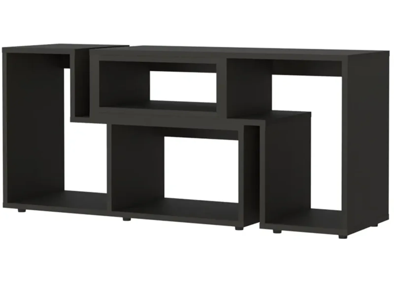 63" Open Shelving TV Stand - Black