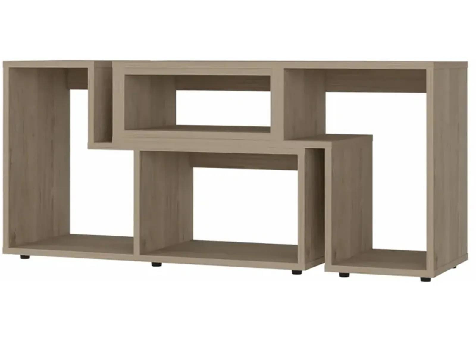 Particle Board Open Shelving TV Stand - Wood Brown