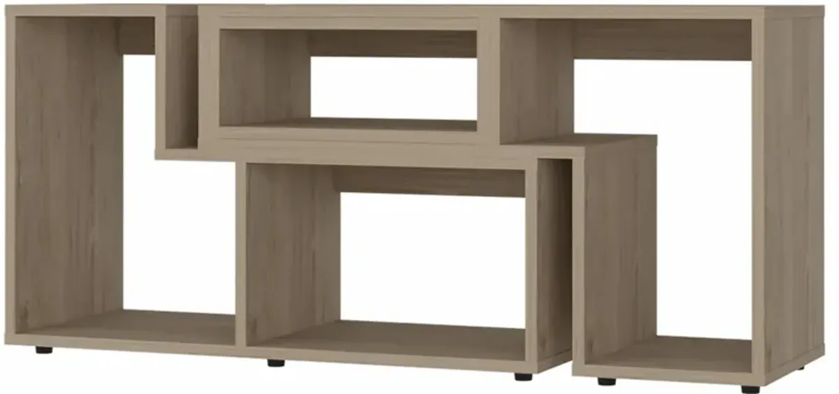 Particle Board Open Shelving TV Stand - Wood Brown