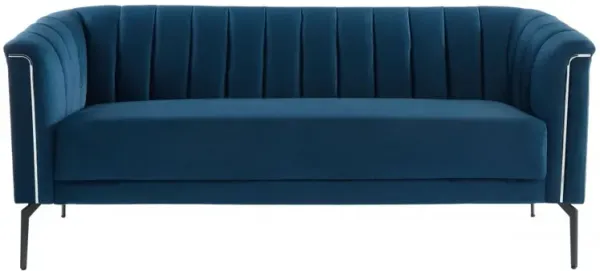Sofa With Silver Legs - Blue
