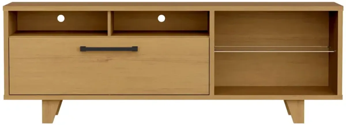 Manufactured Wood Open Shelving TV Stand - Brown