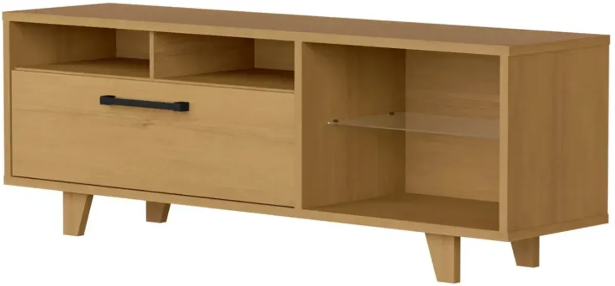 Manufactured Wood Open Shelving TV Stand - Brown