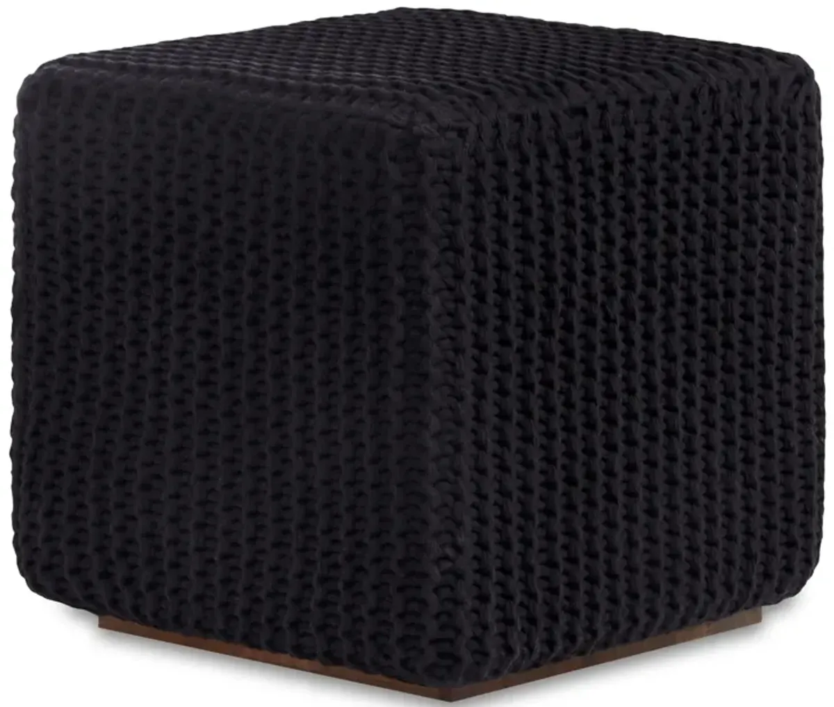 Cotton Blend, Pouf Ottoman - Black