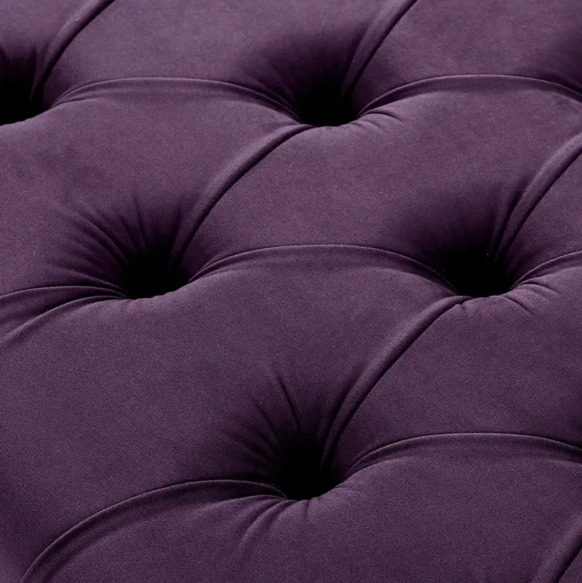 Velvet Tufted Ottoman - Plum